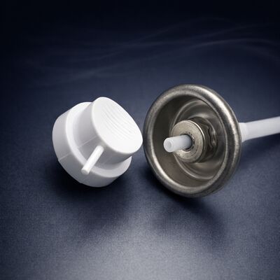 Van xịt khí dung đảo ngược 360° với chức năng phun đa vị trí, cấu tạo bằng thiếc kim loại và kích thước van một inch